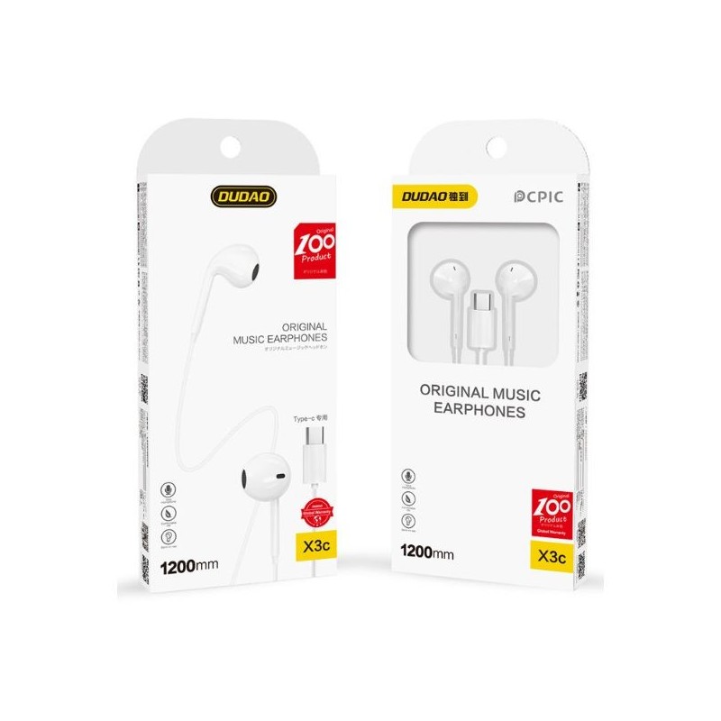 ECOUTEURS FILAIRE  TYPE C DUDAO  (X3C) E20-C-IPH