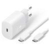 CABLE+CHARGEUR 25W SAMSUNG TYPE C + CABLE TYPE C 1M BLANC (EP-TA800XWEGWW)